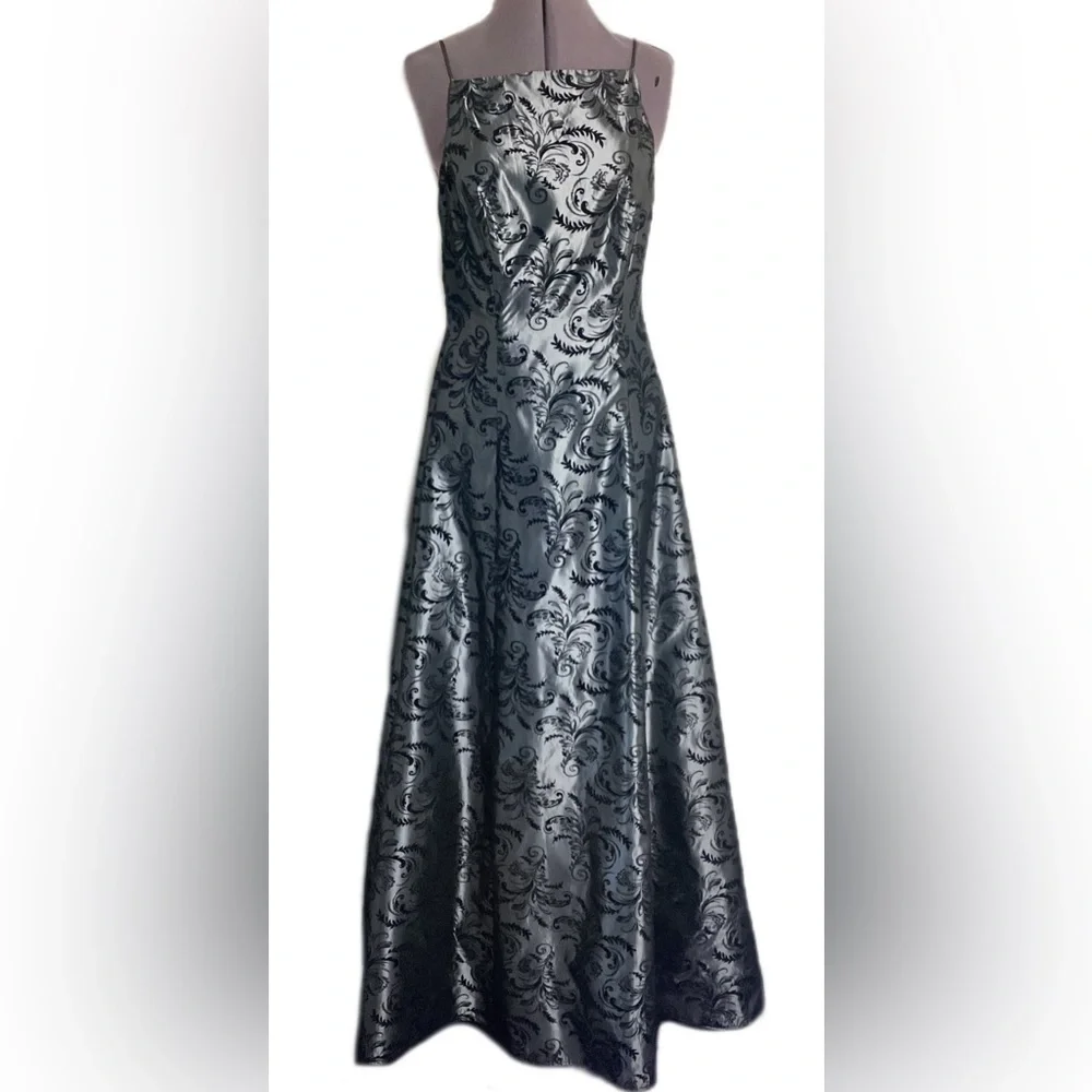 Vintage Gothic Maxi Dress 90s Y2K Witchy Prom Gown Size 8 - Picture 3 of 17